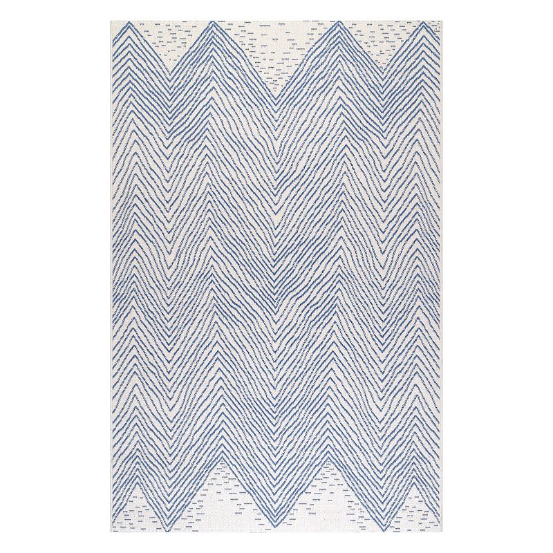 nuLOOM Wavy Chevron Indoor/Outdoor Rug, Blue, 11X15 Ft