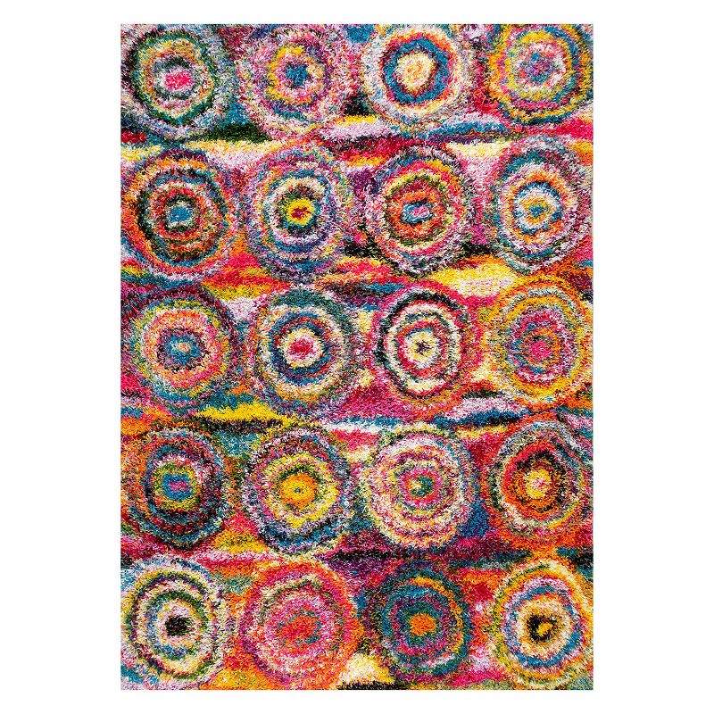 nuLOOM Kindra Colorful Circles Shag Rug, Multi, 3X5 Ft