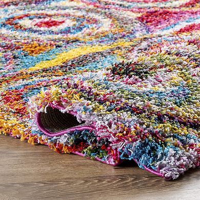 nuLOOM Kindra Colorful Circles Shag Rug