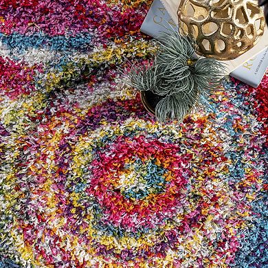 nuLOOM Kindra Colorful Circles Shag Rug