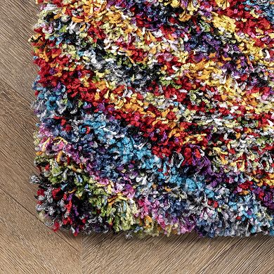 nuLOOM Ardelle Colorful Swirl Shag Rug