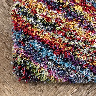 nuLOOM Ardelle Colorful Swirl Shag Rug 