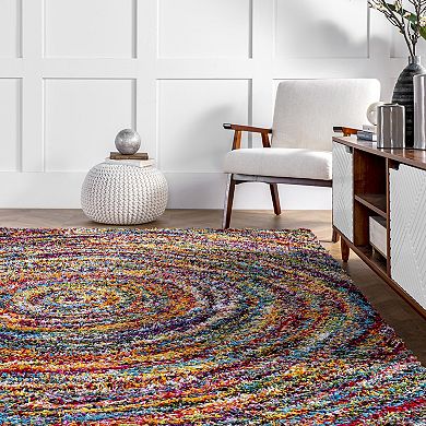 nuLOOM Ardelle Colorful Swirl Shag Rug