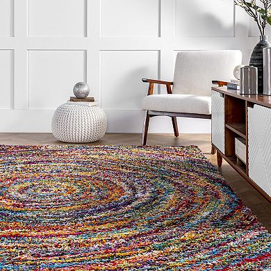 nuLOOM Ardelle Colorful Swirl Shag Rug 