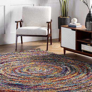nuLOOM Ardelle Colorful Swirl Shag Rug