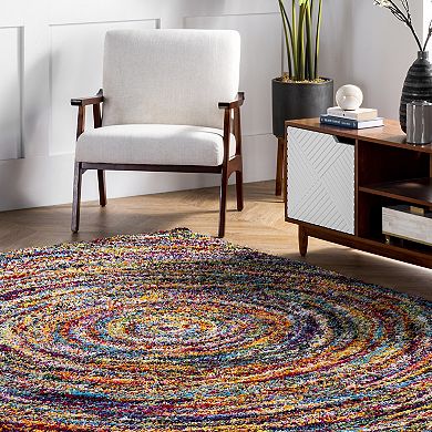 nuLOOM Ardelle Colorful Swirl Shag Rug 