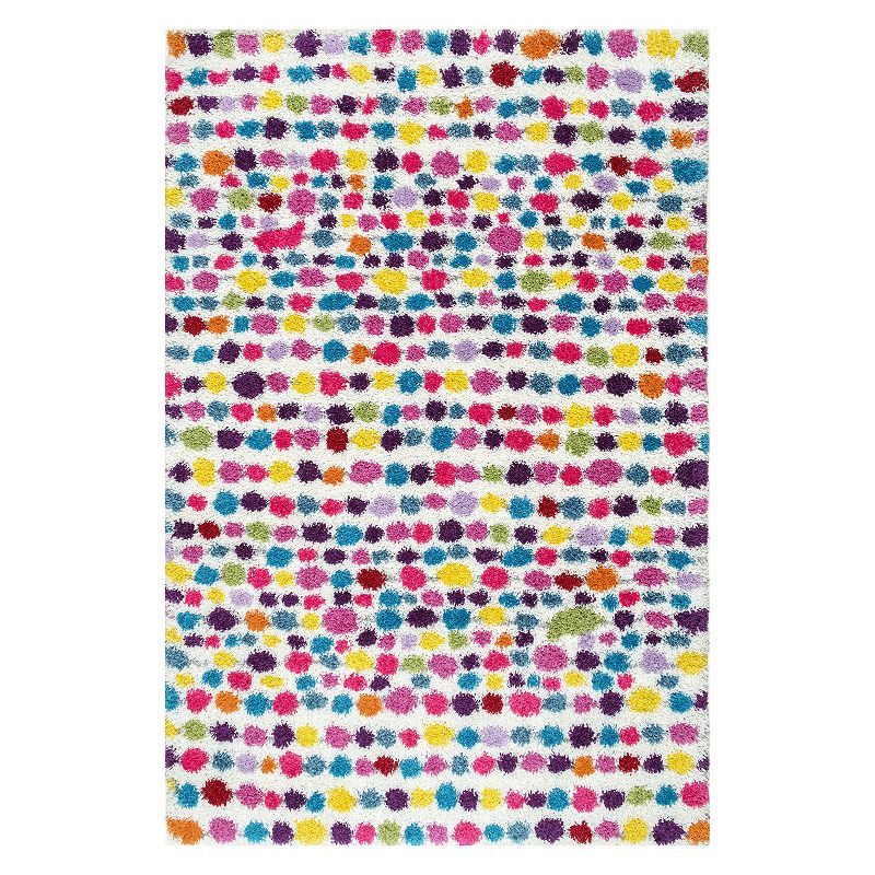nuLOOM Allard Colorful Striped Shag Rug, Multicolor, 5Ft Sq