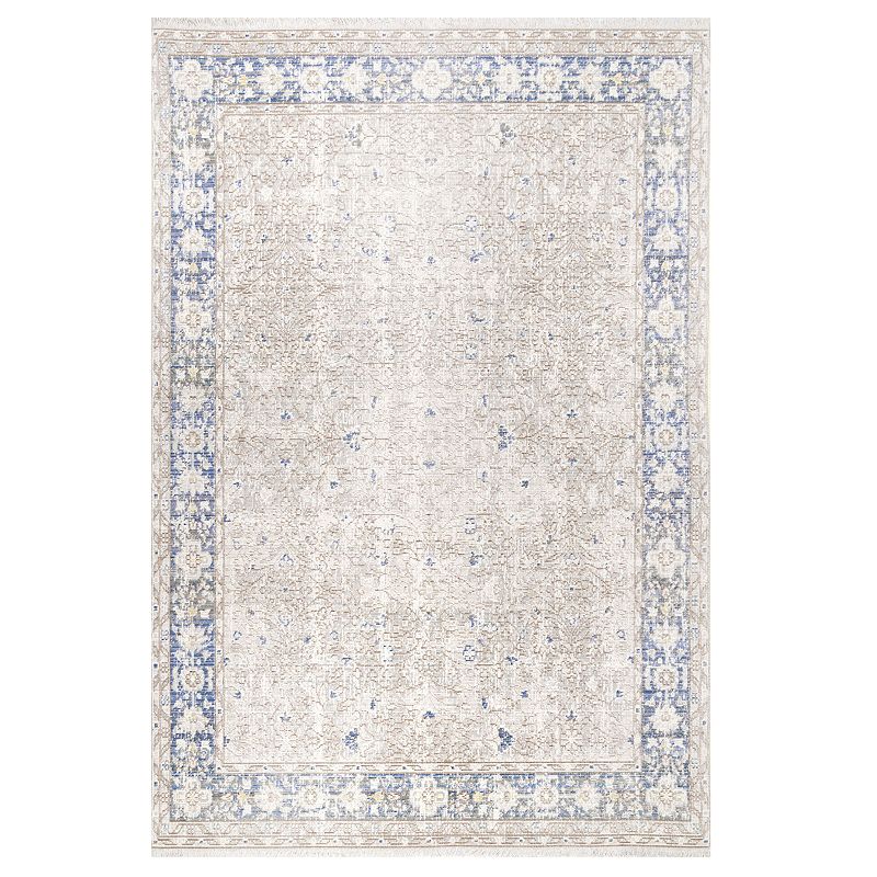 nuLOOM Karla Vintage Fringe Framed Rug - 43 x 66, Light Blue, 4X6.5 
