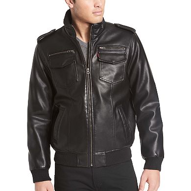 Men's Levi's® Sherpa-Lined Faux-Leather Aviator Bomber Jacket