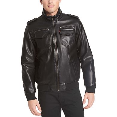 Men's Levi's® Sherpa-Lined Faux-Leather Aviator Bomber Jacket