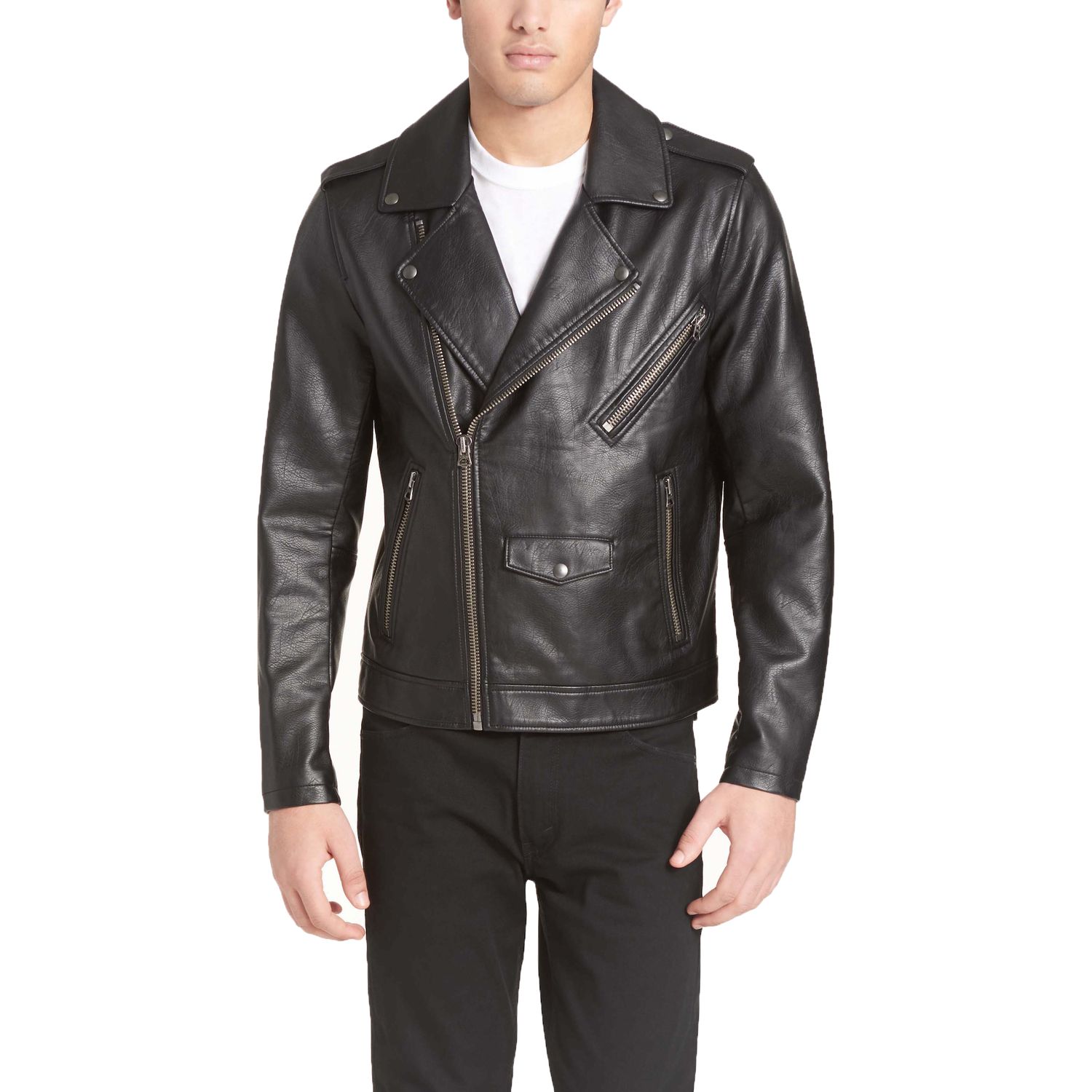 levi's men's faux leather motorcycle jacket