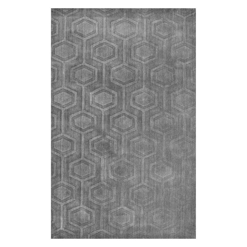 nuLOOM Ambrose Textured Geometric Rug, Black, 6X9 Ft