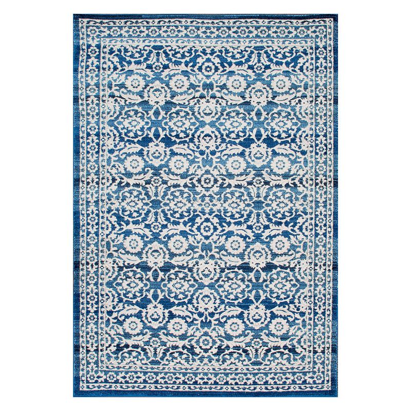 nuLOOM Turnbull Framed Floral Rug, Dark Blue, 8X10 Ft