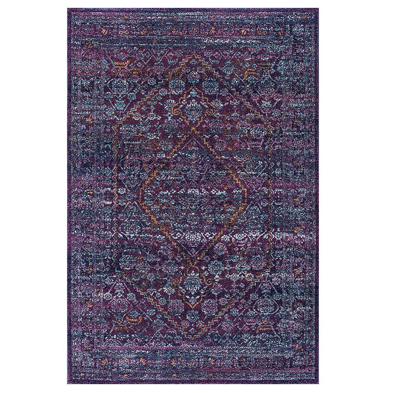 nuLOOM Rima Geometric Medallion Rug, Purple, 9X12 Ft