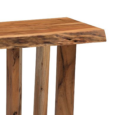 Alaterre Furniture Berkshire Live Edge Criss-Cross End Table