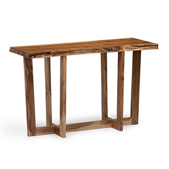 Alaterre Furniture Berkshire Live Edge Criss-Cross Console Table