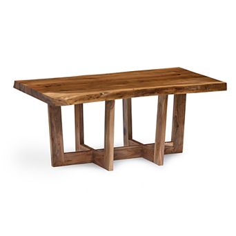 Alaterre Furniture Berkshire Live Edge Criss-Cross Coffee Table