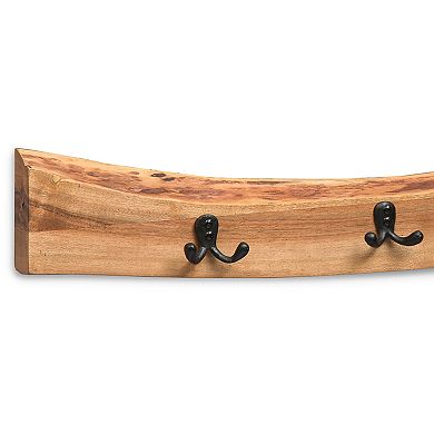 Alaterre Furniture Alpine Live Edge Wood Coat Hook Wall Decor