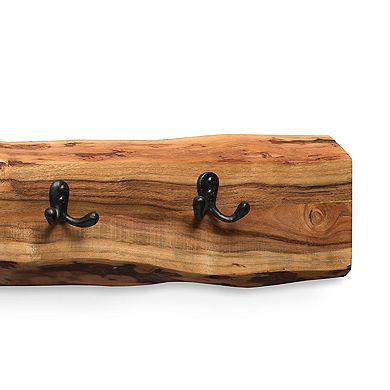 Alaterre Furniture Alpine Large Live Edge Wood Coat Hook Wall Decor