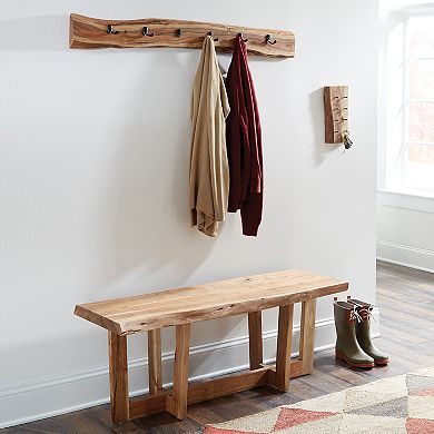 Alaterre Furniture Alpine Large Live Edge Wood Coat Hook Wall Decor