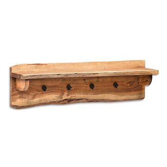 Alaterre Furniture Alpine Live Edge Coat Hook & Shelf Wall Decor