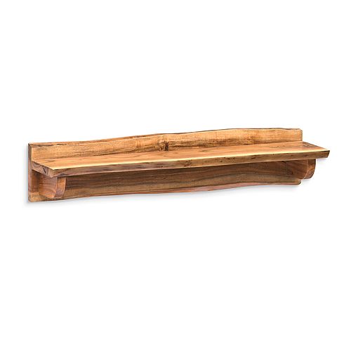Alaterre Furniture Alpine Large Live Edge Wood Mantel Wall Shelf