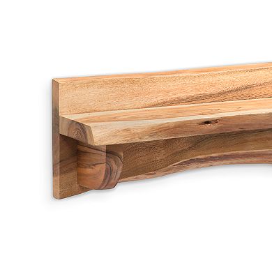 Alaterre Furniture Alpine Live Edge Wood Mantel Wall Shelf