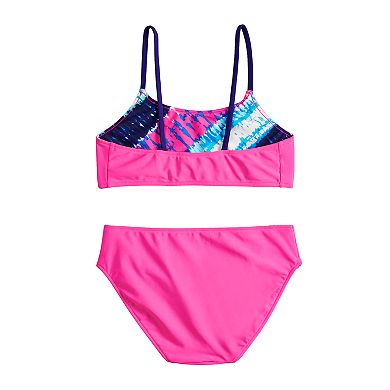 Girls 7-16 SO Reversible Summer Splash & Tie Dye Bikini Top & Bottoms Swimsuit Set