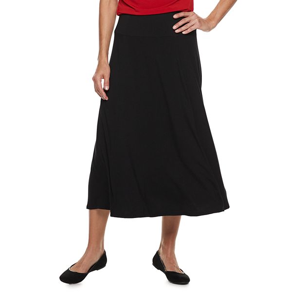 Womens Black Midi Skirts