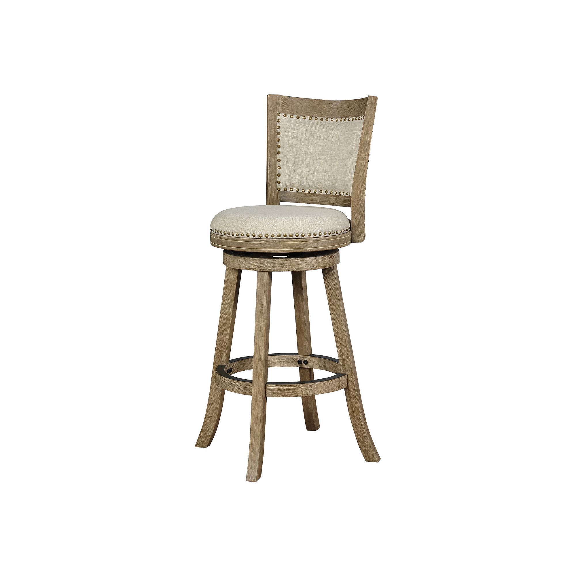 Linon Tift Faux Driftwood Swivel Bar Stool, Brown