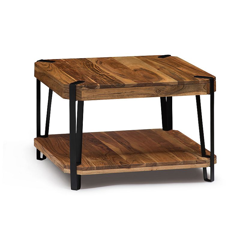 Alaterre Furniture Ryegate Live Edge Cube Coffee Table, Brown