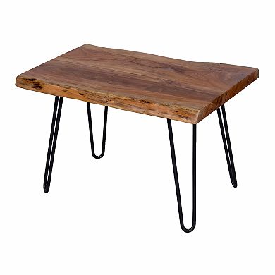 Alaterre Furniture Hairpin Live Edge End Table