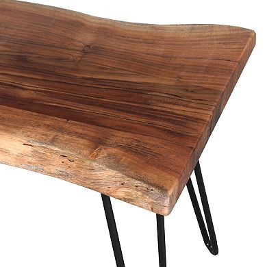 Alaterre Furniture Hairpin Live Edge Bench