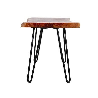Alaterre Furniture Large Hairpin Live Edge Bench