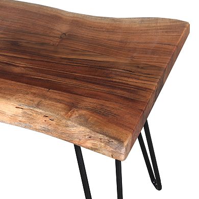 Alaterre Furniture Large Hairpin Live Edge Bench