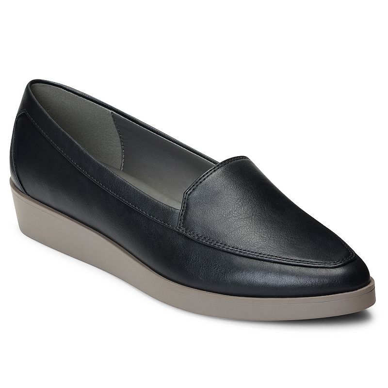 UPC 825073514045 product image for A2 by Aerosoles Clever Women's Wedge Loafer Flats, Size: 7.5, Black | upcitemdb.com