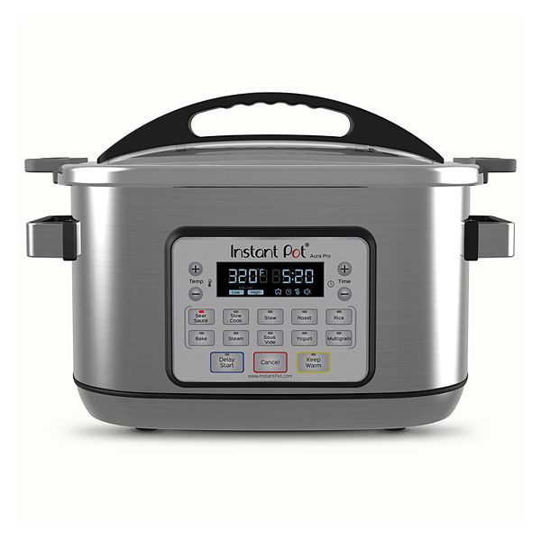 Instant Pot Aura 10-in-1 Multicooker Slow Cooker, 10 One-Touch Programs, 6  Qt, Silver (AURA 6Qt)