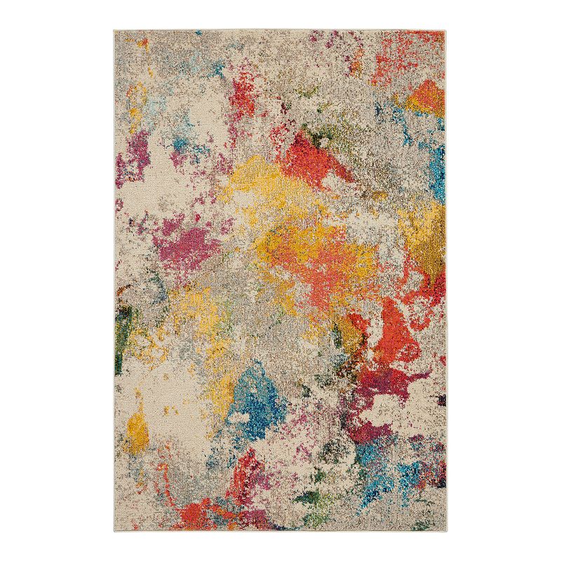 Nourison Celestial Tufted Splatter Geometric Rug, Multicolor, 8Ft Rnd