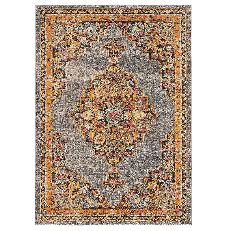Nourison Passionate Medallion Rug, Med Grey, 5X7 Ft