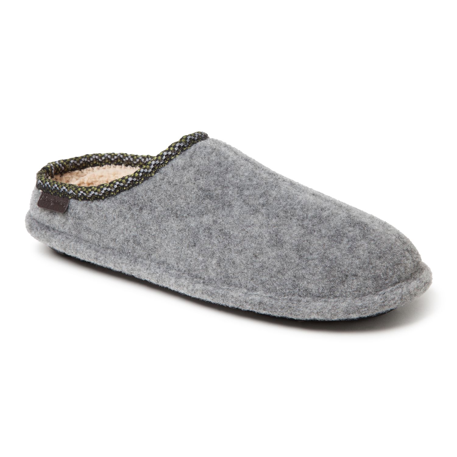 men's dearfoams microsuede whipstitch trim clog slippers