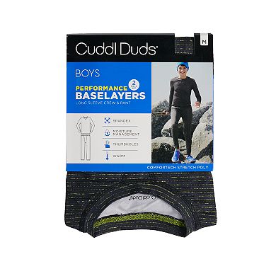 Boys 4-18 Cuddl Duds Printed ClimateSmart 2-Piece Baselayer Set