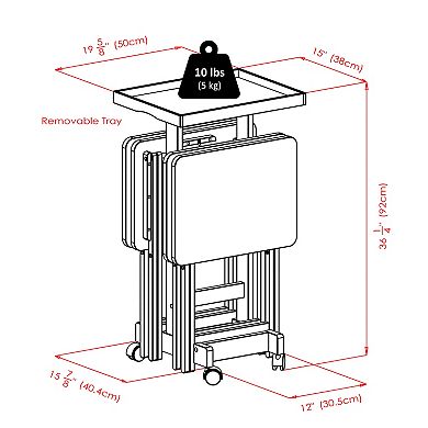 Winsome Snack Tray Table 6-piece Set