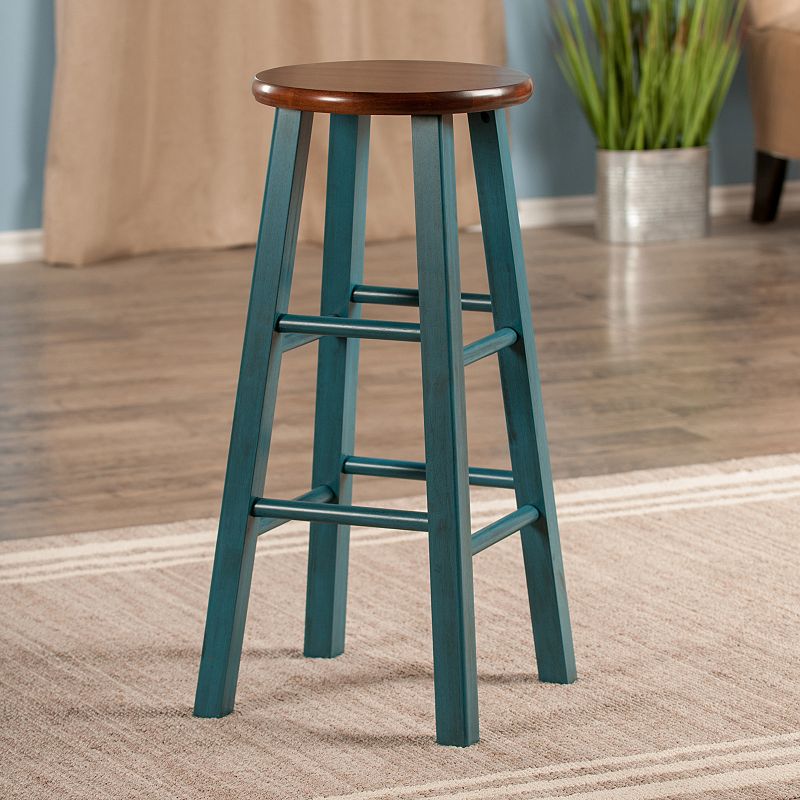 Winsome Ivy Bar Stool, Brown Teal