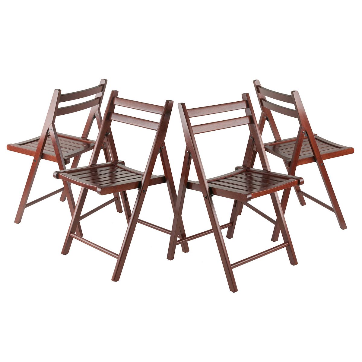 Winsome Robin Folding Chair 4-piece Set - Walnut