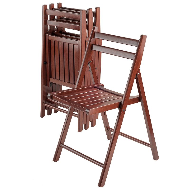 Winsome Robin Folding Chair 4-piece Set, Med Brown