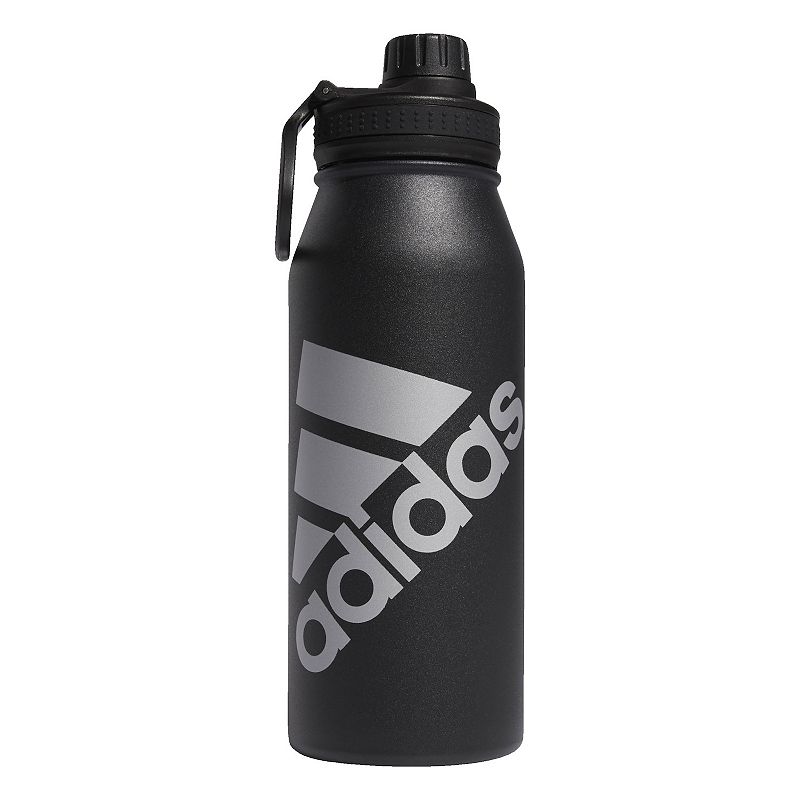 adidas 1-Liter Stainless Steel Water Bottle, Black