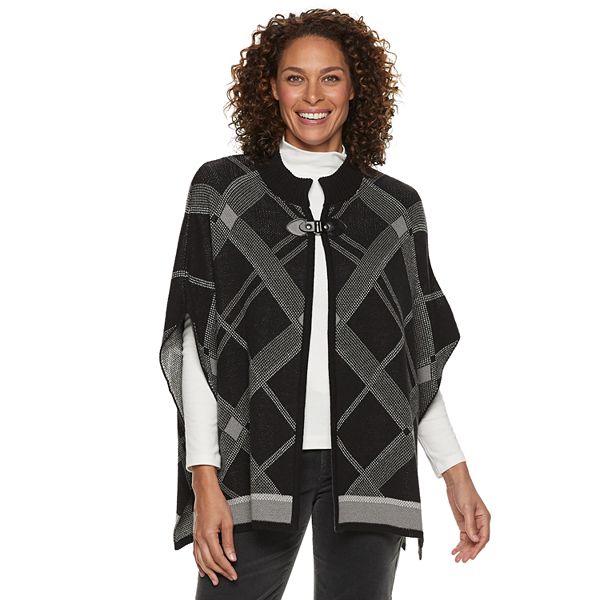 Women's Croft & Barrow® Buckle-Front Poncho