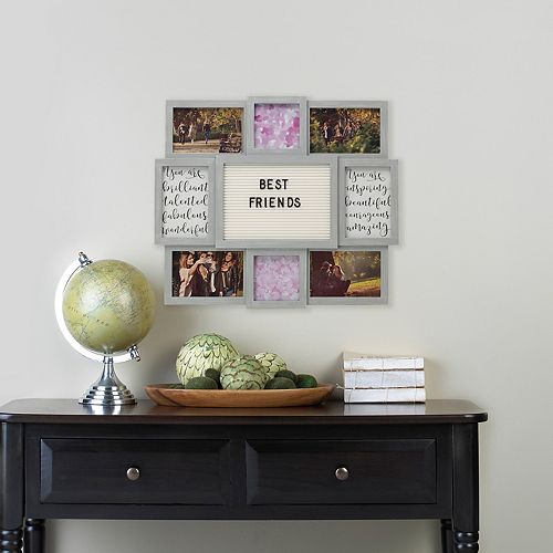 Melannco 8 Opening Gray Collage Frame Letter Board