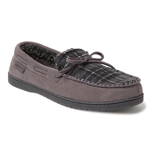 Men's Dearfoams Whipstitch Trim Microsuede Moccasin Slippers