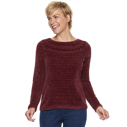 Women's Croft & Barrow® Chenille Boatneck Sweater